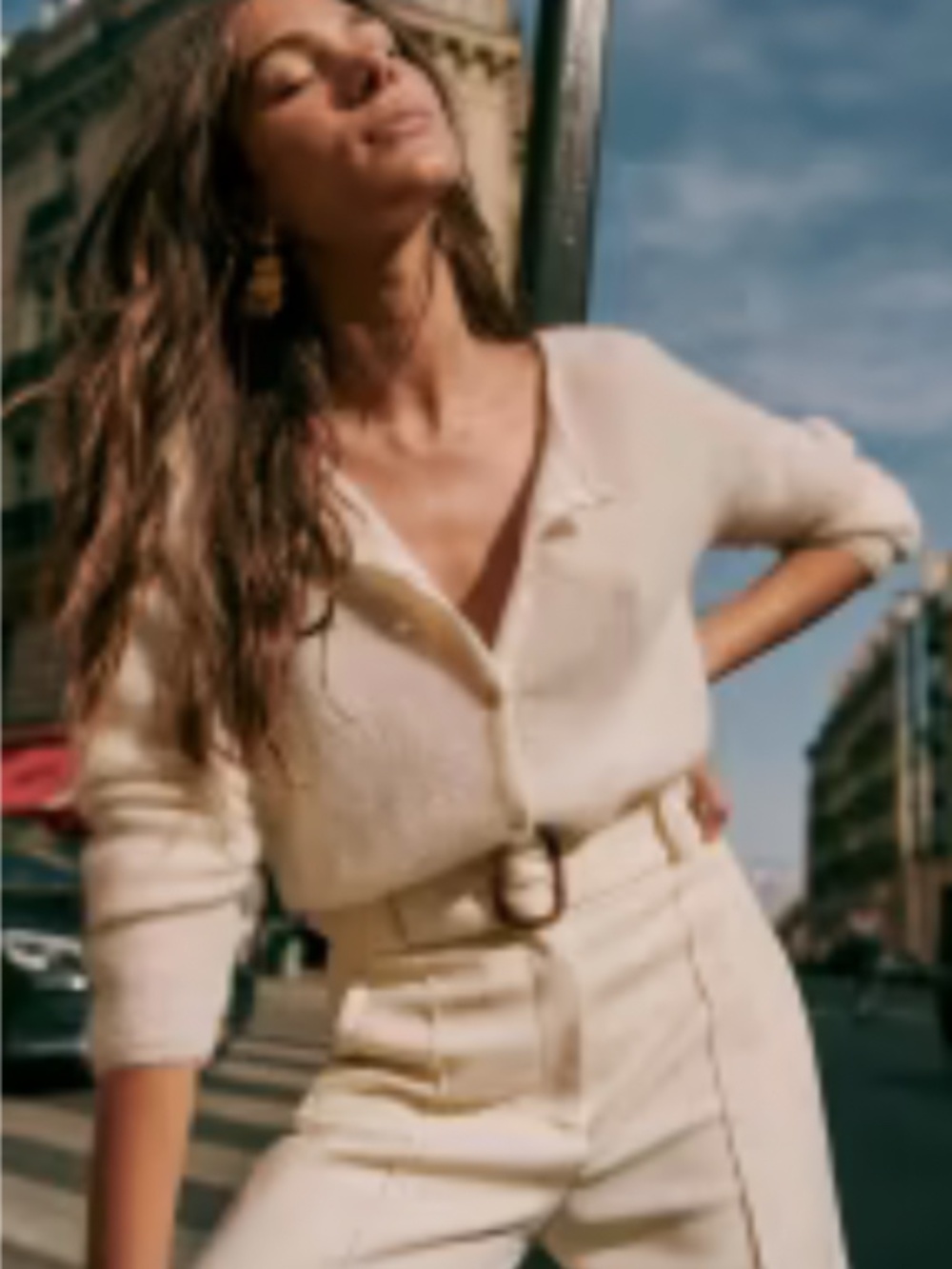 Sezane Gaspard Cardigan Écru. - Size S